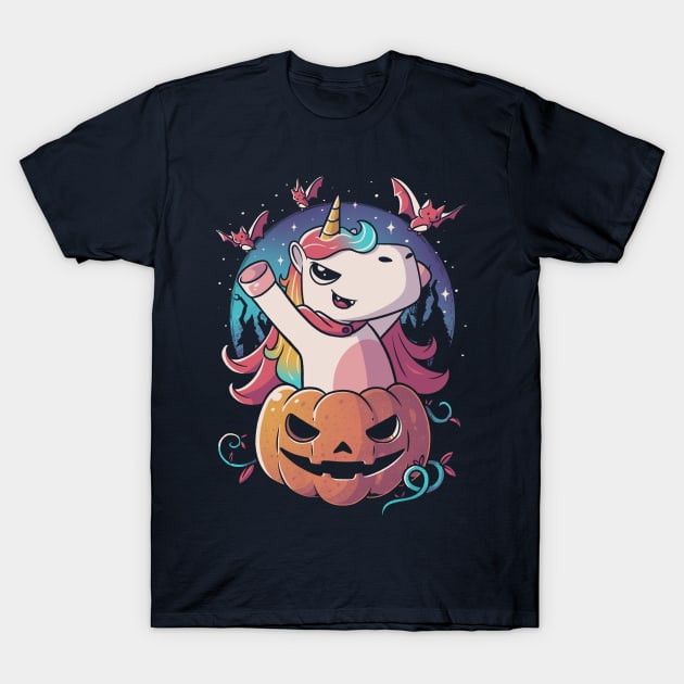 Spooky Unicorn Funny Cute Magic Halloween T-Shirt by eduely